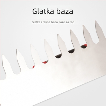 Dugački nehrđajući gleter za žbukanje s nazubljenim rubom za postavljanje pločica, Kehaixin, debljina 0.8 mm