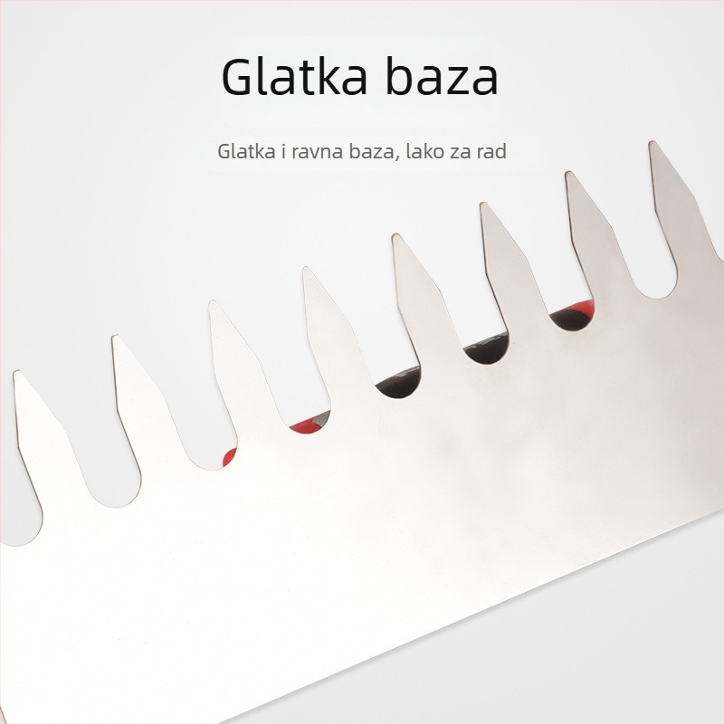 Dugački nehrđajući gleter za žbukanje s nazubljenim rubom za postavljanje pločica, Kehaixin, debljina 0.8 mm