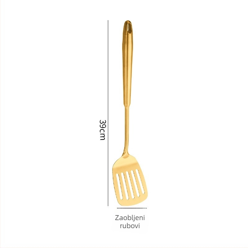 Set žlica i špatula, 304 nehrđajući čelik, protuklizne ručke, otporan na visoke temperature, 12-djelni set