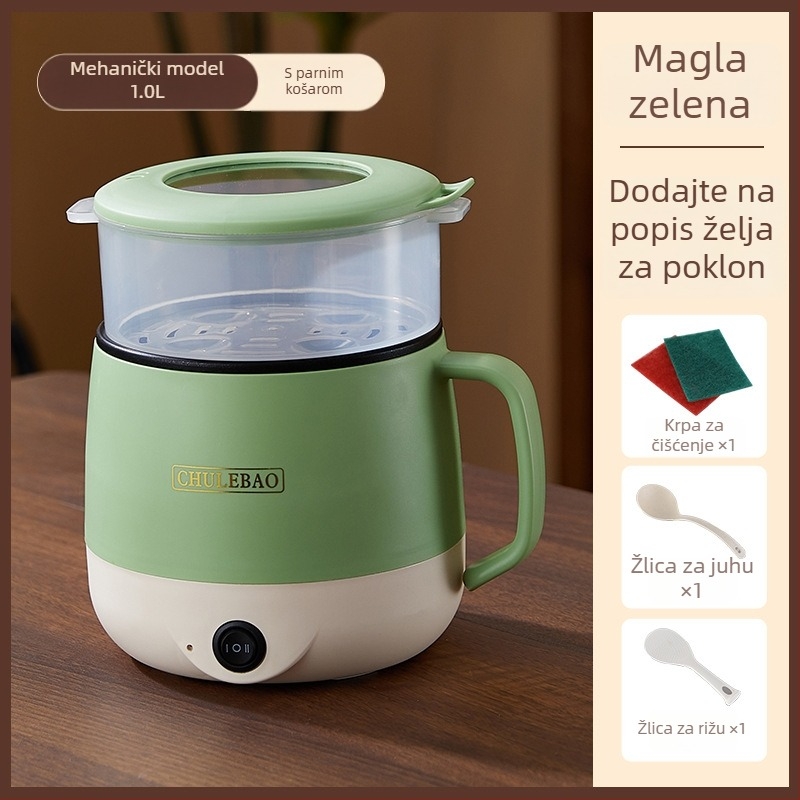 Okrugli električni lonac za kuhanje s kapacitetom 1–1.7 L, neprimljiv unutarnji lonac, mehaničko/mikroprocesorsko upravljanje, izolacija, tajmer i brzo kuhanje na paru, jedan ili dva sloja, model YY-ZNDG20