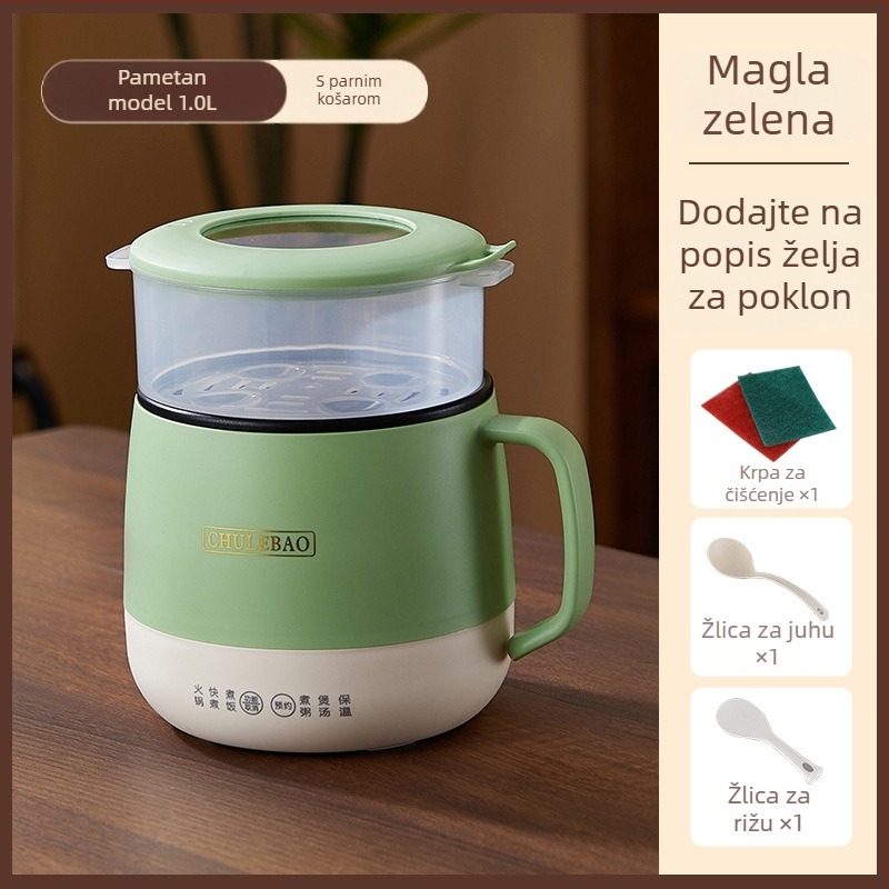 Okrugli električni lonac za kuhanje s kapacitetom 1–1.7 L, neprimljiv unutarnji lonac, mehaničko/mikroprocesorsko upravljanje, izolacija, tajmer i brzo kuhanje na paru, jedan ili dva sloja, model YY-ZNDG20