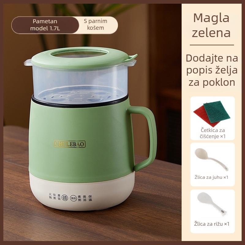 Okrugli električni lonac za kuhanje s kapacitetom 1–1.7 L, neprimljiv unutarnji lonac, mehaničko/mikroprocesorsko upravljanje, izolacija, tajmer i brzo kuhanje na paru, jedan ili dva sloja, model YY-ZNDG20