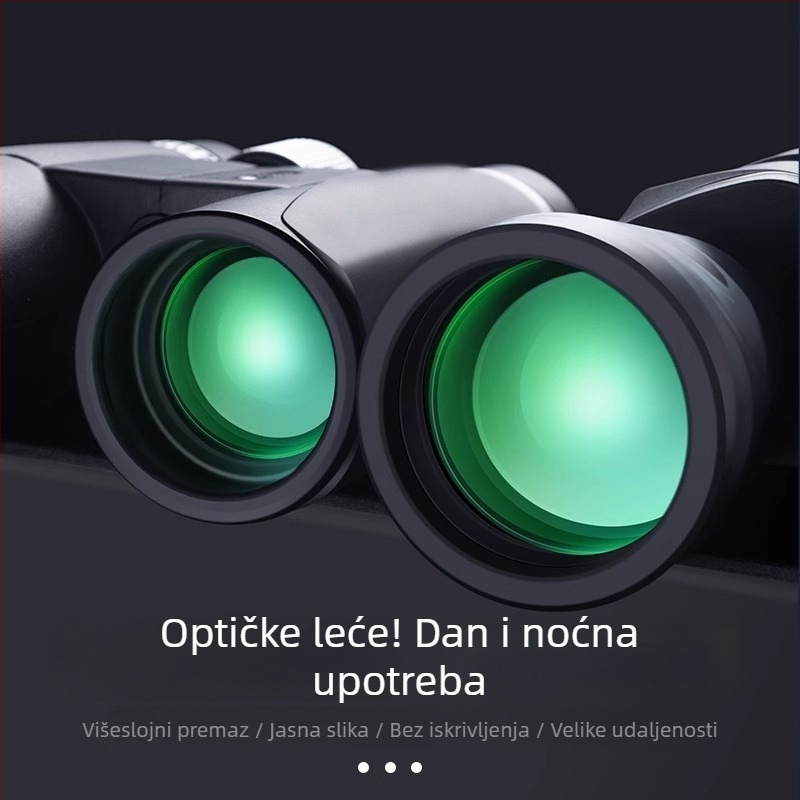 Binokular s AB dizajnom dvostrukih tubusa, 10x povećanje, otpornost na udarce, vanjska gumirana obloga, vidno polje 109 m/1000 m