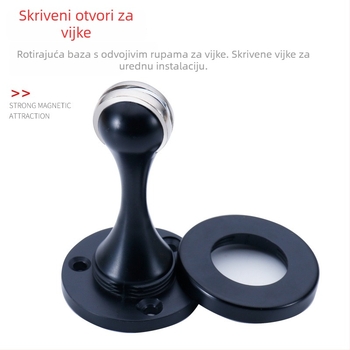 Magnetski držač vrata, zidni montažni, cinkova legura, Klasa A, standardna konstrukcija, automatsko upravljanje, moderan minimalistički stil
