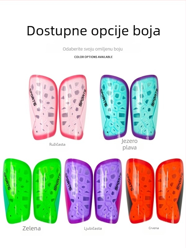 Štitnici za potkoljenicu (ubacni tip) s debelim jastučićem za ublažavanje udara, PU materijal, pogodni za nogomet, košarku i odbojku, mogućnost prilagodbe