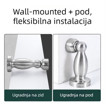 Nehrđajući čelični stopper za vrata sa zidnim montažom, oblik vaze s perlicama, moderni minimalistički dizajn za unutarnja vrata