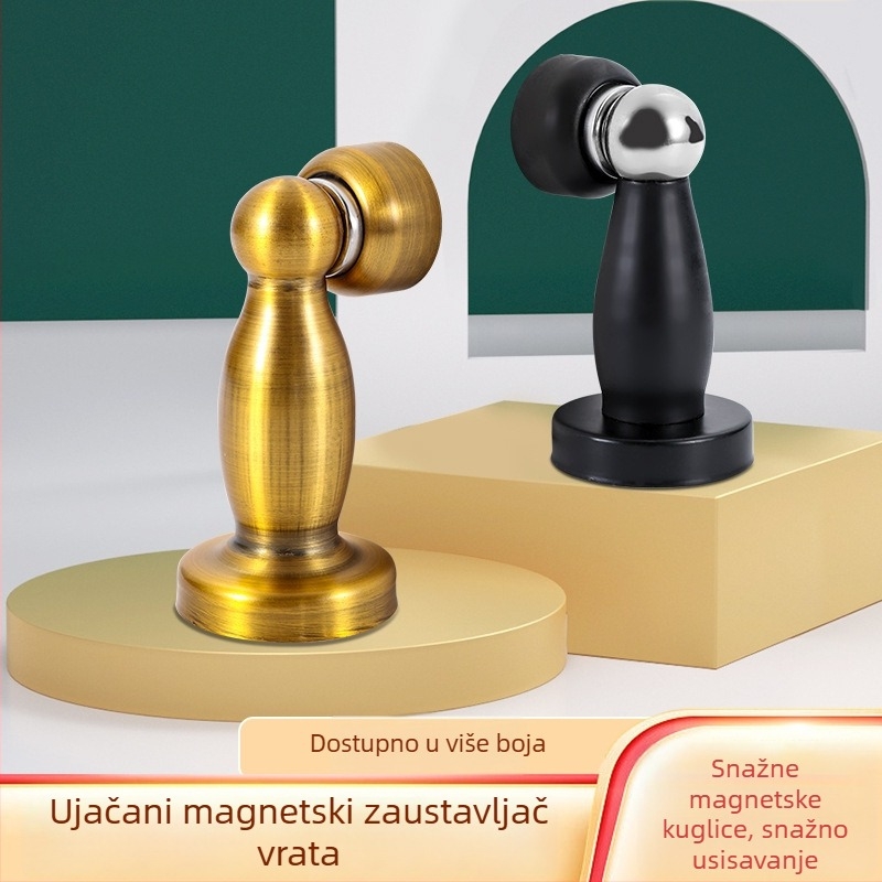 Nehrđajući čelični stopper za vrata sa zidnim montažom, oblik vaze s perlicama, moderni minimalistički dizajn za unutarnja vrata