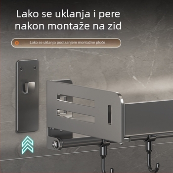 Zidni stalak za začine, bez bušenja, od karbonskog čelika, pravokutnog dizajna