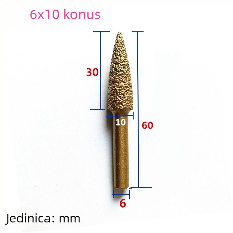 Diamantska glava za brušenje lijevanog željeza za ručnu bušilicu – pogodna za lijevano željezo, kamen i keramiku, prilagodljiva