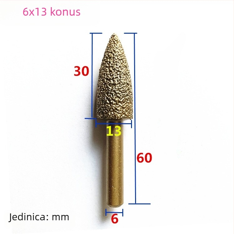 Diamantska glava za brušenje lijevanog željeza za ručnu bušilicu – pogodna za lijevano željezo, kamen i keramiku, prilagodljiva