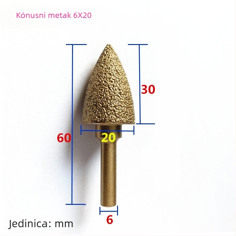 Diamantska glava za brušenje lijevanog željeza za ručnu bušilicu – pogodna za lijevano željezo, kamen i keramiku, prilagodljiva