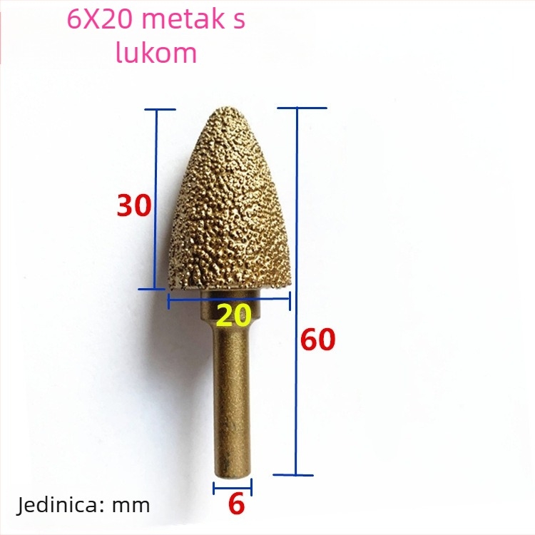 Diamantska glava za brušenje lijevanog željeza za ručnu bušilicu – pogodna za lijevano željezo, kamen i keramiku, prilagodljiva