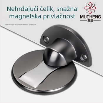 MC-849 Podni zaustavljač vrata, cinkova legura, završna obrada polirana/elektroplatirana, ugradnja na pod, moderan minimalistički stil