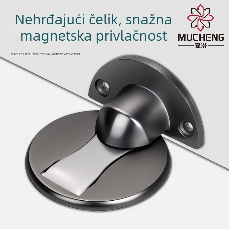 MC-849 Podni zaustavljač vrata, cinkova legura, završna obrada polirana/elektroplatirana, ugradnja na pod, moderan minimalistički stil