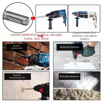 Vrtni bit za bušilicu s okruglom glavom i okruglom ručkom, bez šesterokuta, za betonske zidove