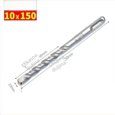 Vrtni bit za bušilicu s okruglom glavom i okruglom ručkom, bez šesterokuta, za betonske zidove