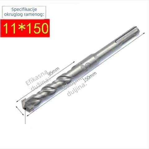 Vrtni bit za bušilicu s okruglom glavom i okruglom ručkom, bez šesterokuta, za betonske zidove