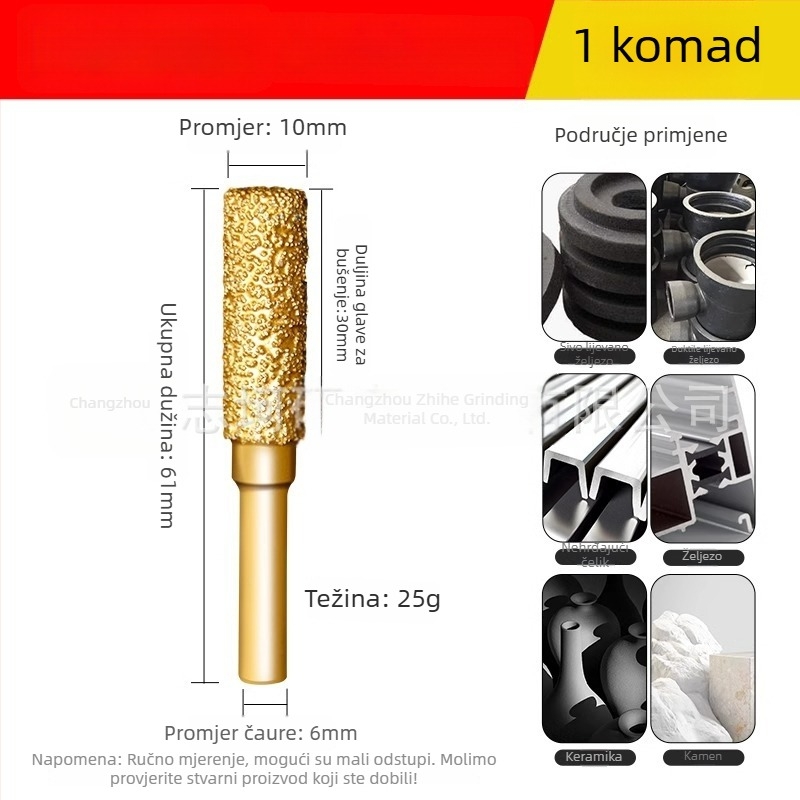 Dijamantno zavarena glava za brušenje za električnu bušilicu – Xin Yilong, Materijal: Gold steel sand