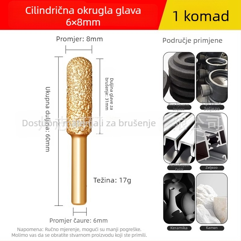 Dijamantno zavarena glava za brušenje za električnu bušilicu – Xin Yilong, Materijal: Gold steel sand