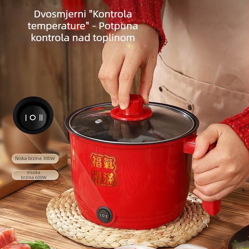 Električna posuda za kuhanje CW-1.8, nehrđajući čelični unutarnji lonac, mehaničko upravljanje gumbima, dvostruka konstrukcija, kapacitet 1.8 L, ugrađena funkcija čišćenja