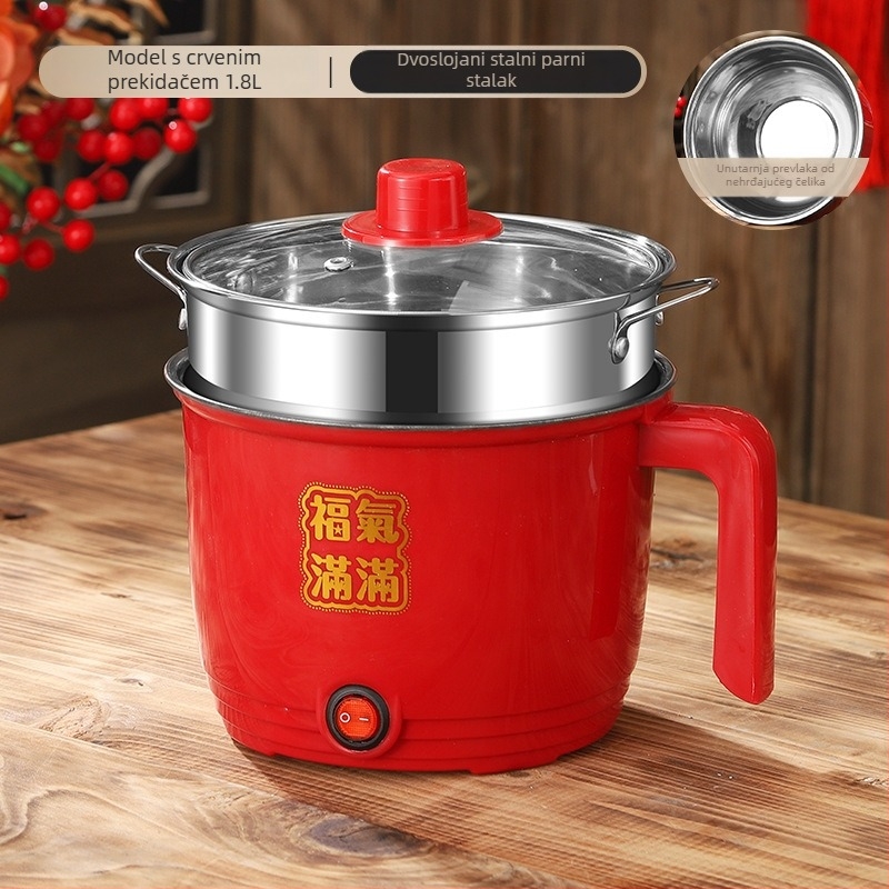Električna posuda za kuhanje CW-1.8, nehrđajući čelični unutarnji lonac, mehaničko upravljanje gumbima, dvostruka konstrukcija, kapacitet 1.8 L, ugrađena funkcija čišćenja