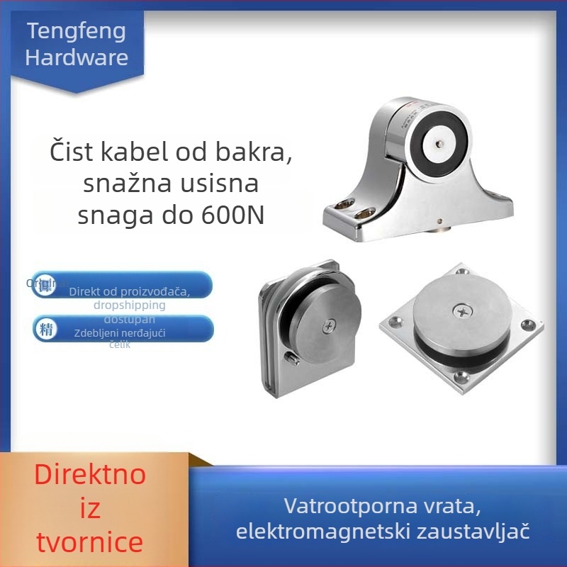 Protupožarna vrata elektromagnetni držač za staklena vrata, montirana na podu, nehrđajući čelik, galvanizirani završni sloj, automatsko upravljanje