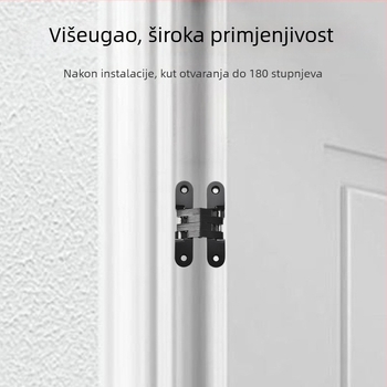 Križno skrivena šarka vrata (cinkova zlitina; nehrđajući čelik; elektroplatiranje; moderan minimalistički stil)