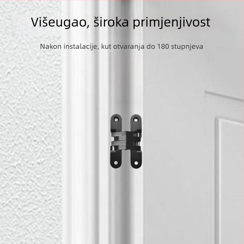 Križno skrivena šarka vrata (cinkova zlitina; nehrđajući čelik; elektroplatiranje; moderan minimalistički stil)