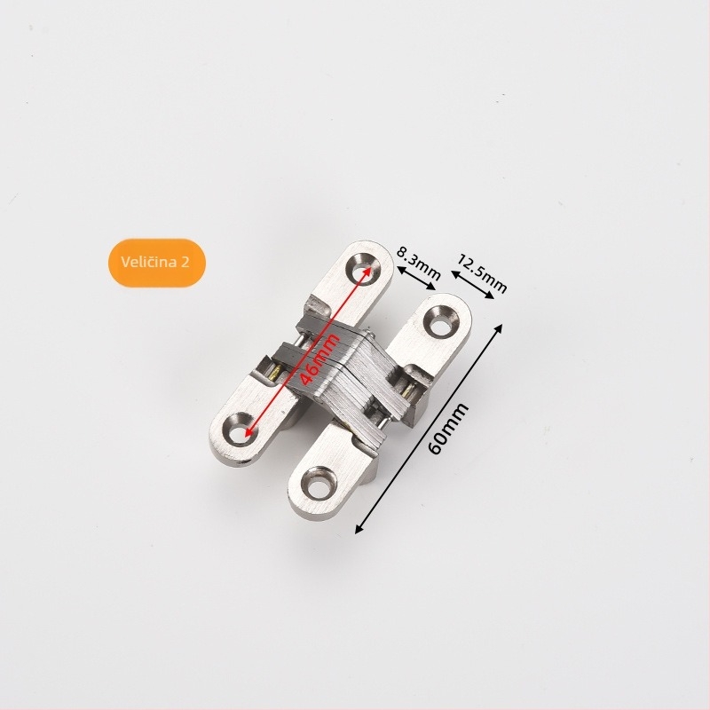 Križno skrivena šarka vrata (cinkova zlitina; nehrđajući čelik; elektroplatiranje; moderan minimalistički stil)