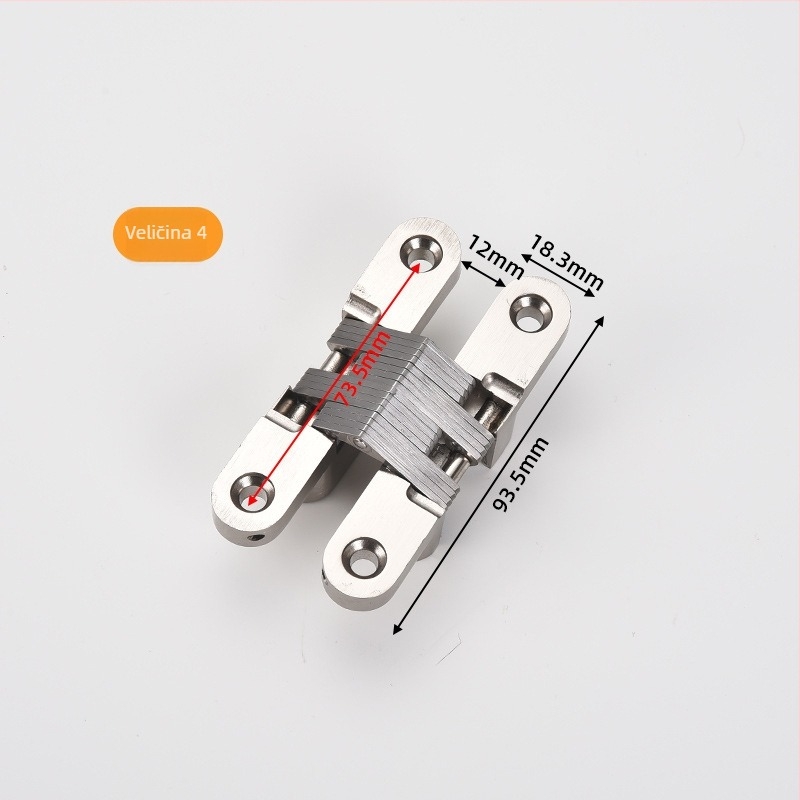 Križno skrivena šarka vrata (cinkova zlitina; nehrđajući čelik; elektroplatiranje; moderan minimalistički stil)