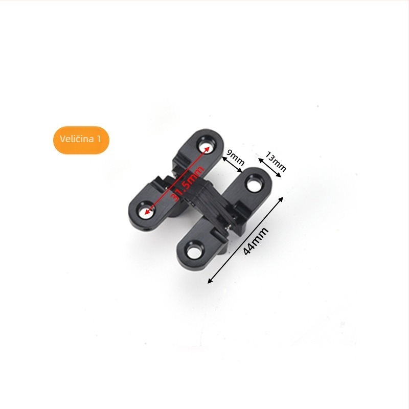 Križno skrivena šarka vrata (cinkova zlitina; nehrđajući čelik; elektroplatiranje; moderan minimalistički stil)