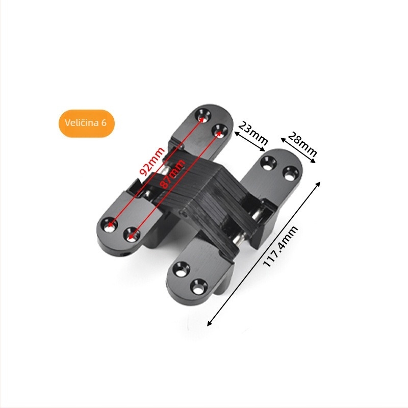 Križno skrivena šarka vrata (cinkova zlitina; nehrđajući čelik; elektroplatiranje; moderan minimalistički stil)
