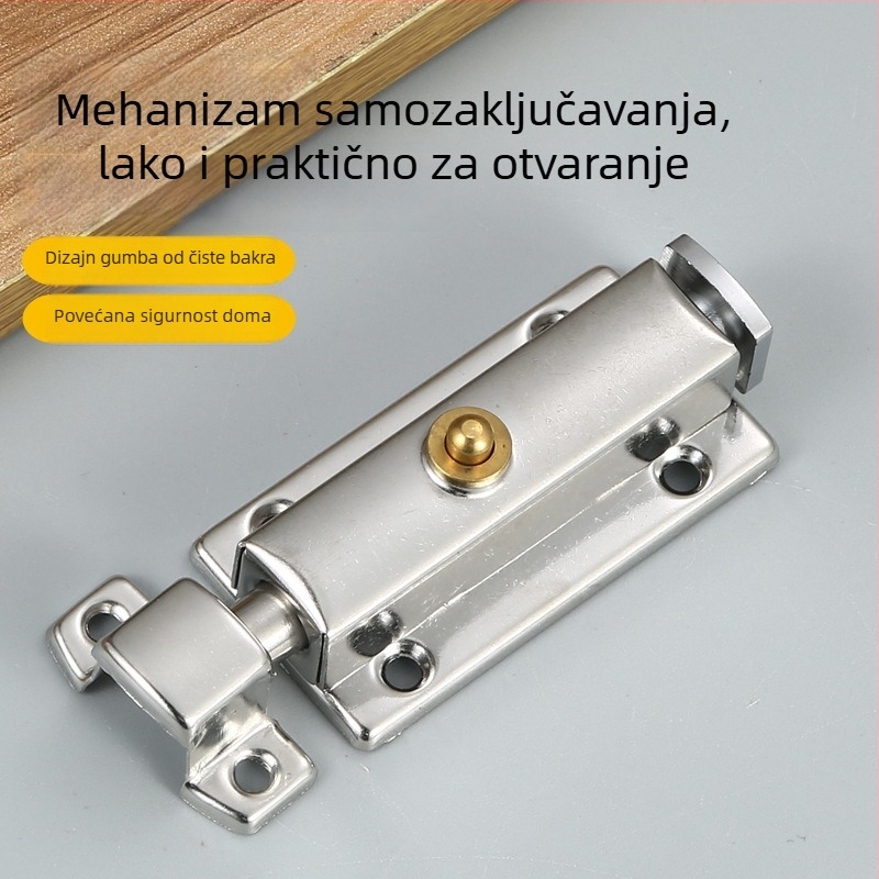 Nerđajući čelik automatska opružna zasun za vrata i prozore, model CC-2, završna obrada elektroplatiranje i bojanje