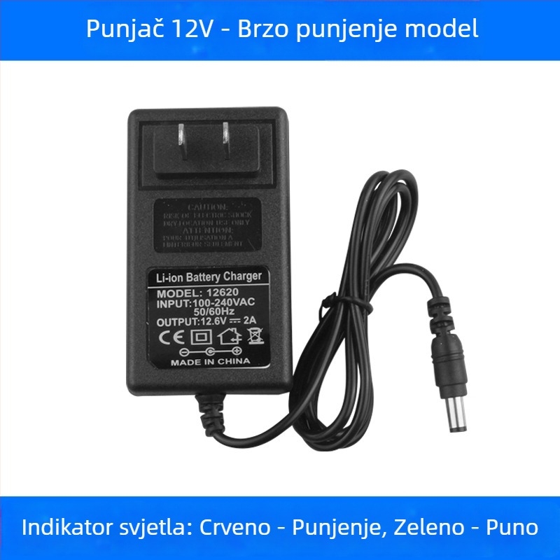 Ručna bušilica, višenaponska 12–25V, naprijed/natrag, bez regulacije brzine, raspon napona 220V