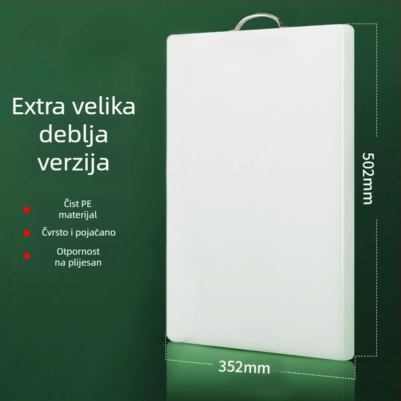 Daska za rezanje za kućnu upotrebu, polietilenski materijal, protuklizna površina, antibakterijska i otporna na plijesan, jednostavan i moderan stil