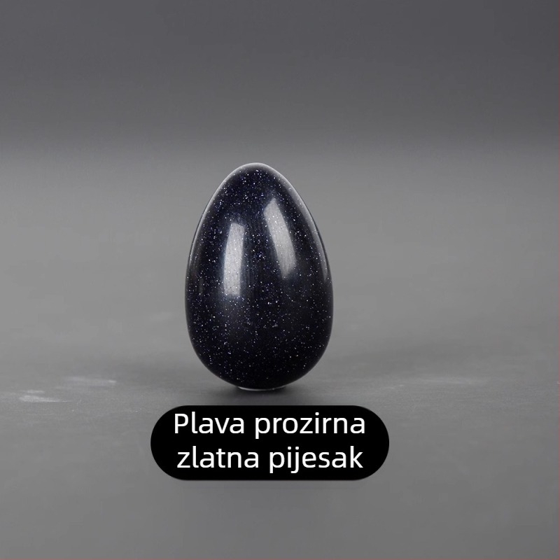 Polirani prirodni kristal u obliku jajeta, za držanje i ukrašavanje