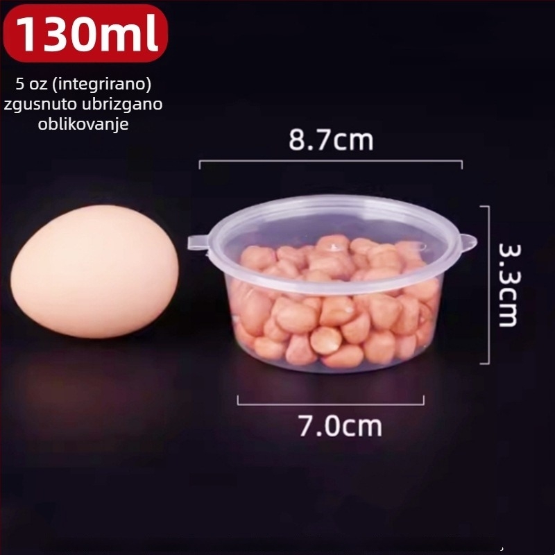 Plastične jednokratne posude za umake s poklopcem, mikrovalno sigurne, paket 1000 kom