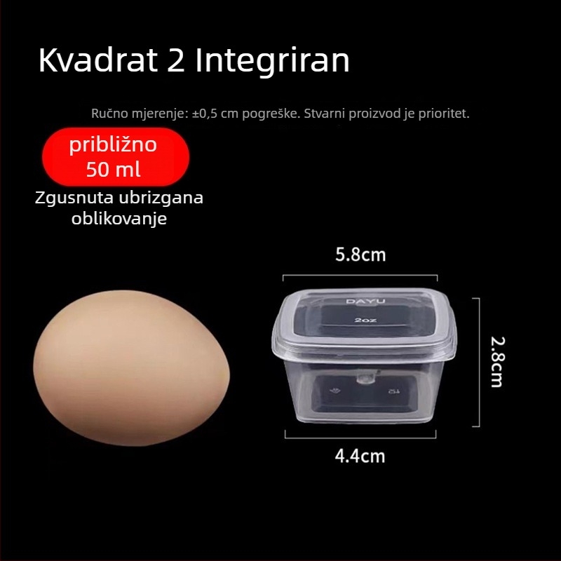 Plastične jednokratne posude za umake s poklopcem, mikrovalno sigurne, paket 1000 kom