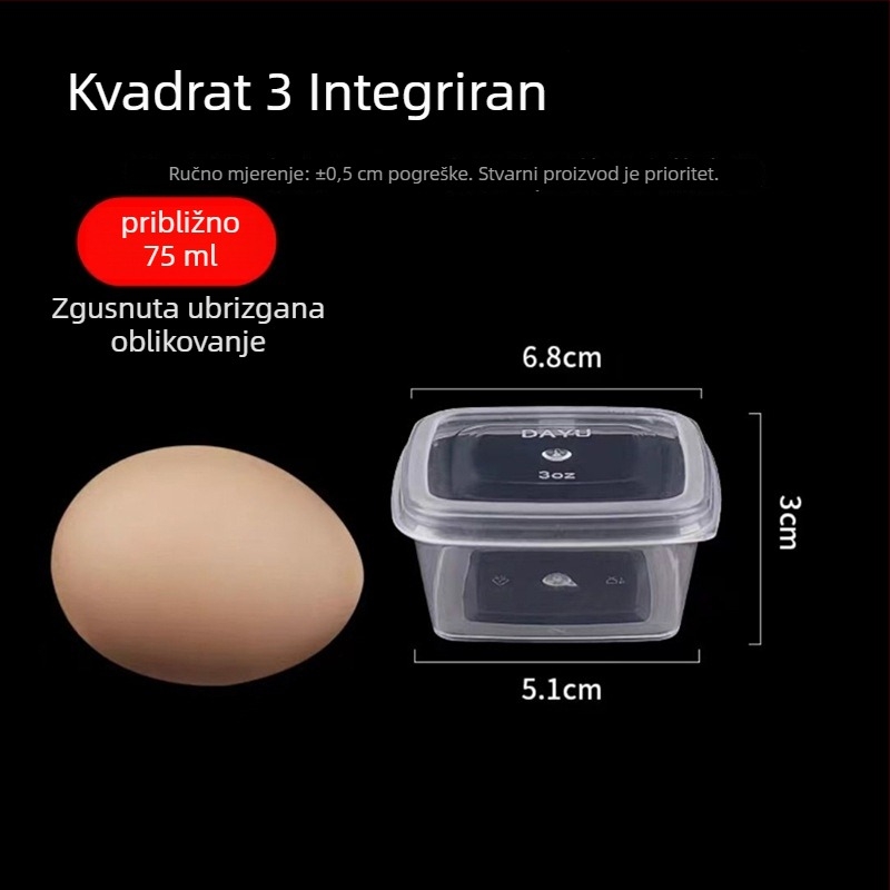 Plastične jednokratne posude za umake s poklopcem, mikrovalno sigurne, paket 1000 kom