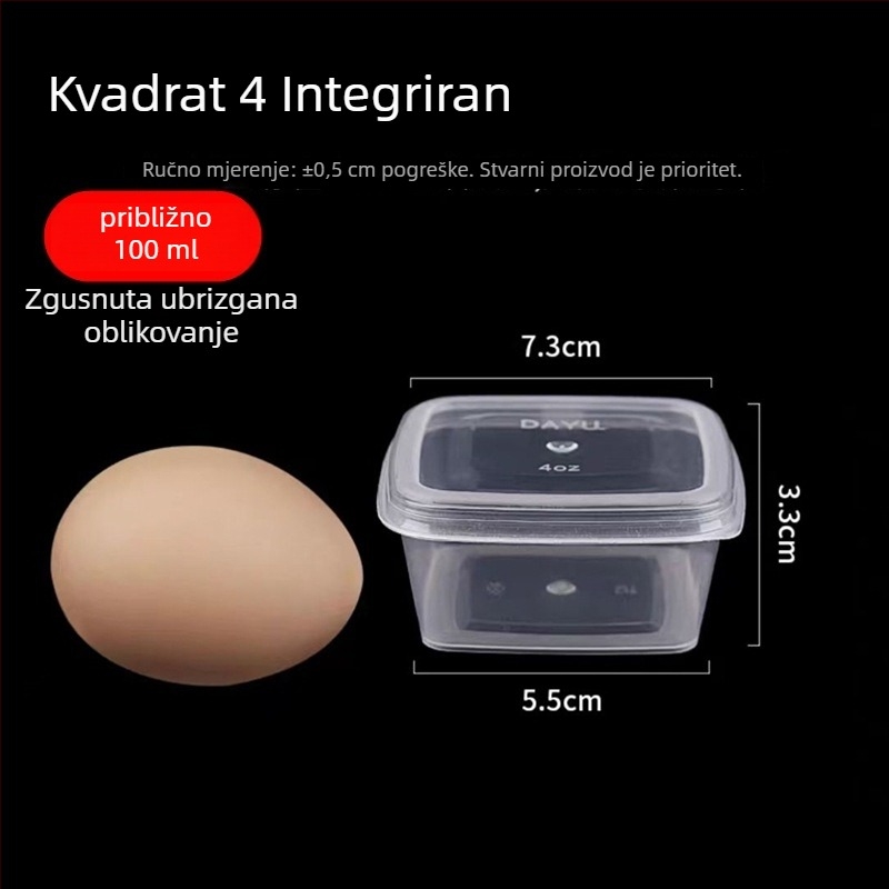 Plastične jednokratne posude za umake s poklopcem, mikrovalno sigurne, paket 1000 kom