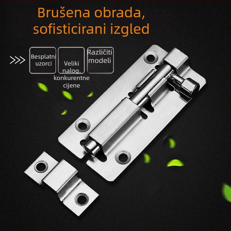 B-tip klizni mehanizam od nehrđajućeg čelika, površinski montiran, model YDX1043, za drvena vrata