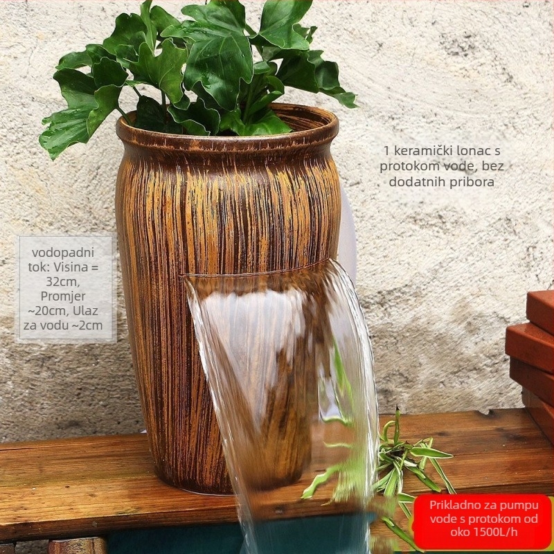 Keramički vodopadni ukras za akvarij, jednostavan i moderan stil, bez prilagodbe, poklon