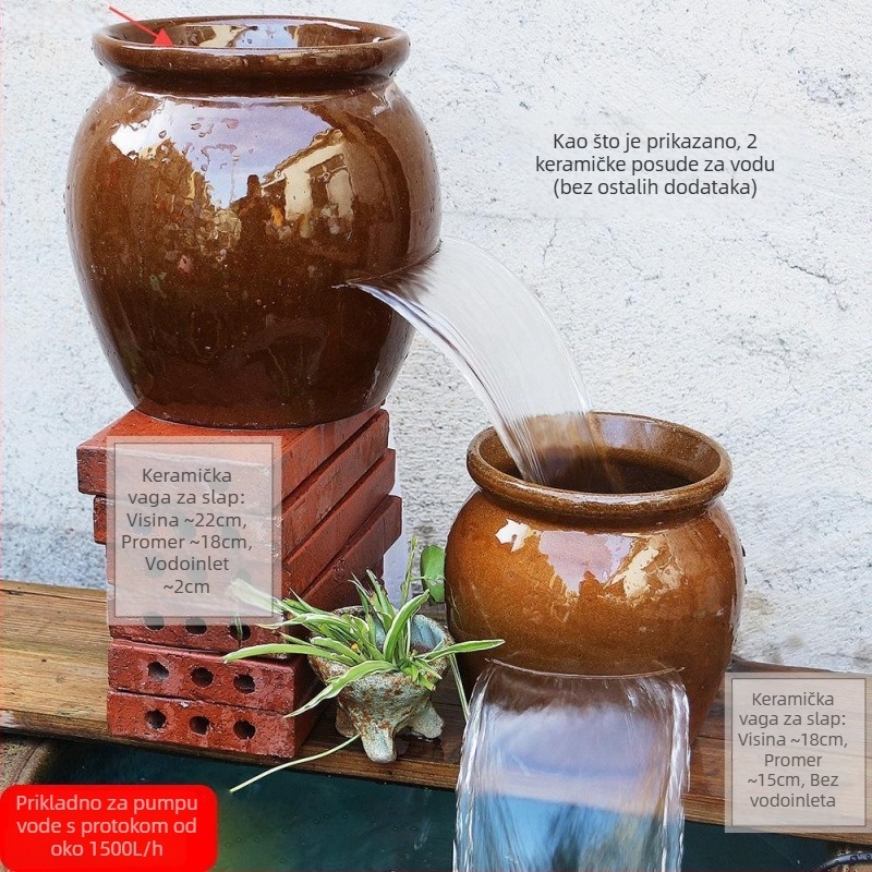 Keramički vodopadni ukras za akvarij, jednostavan i moderan stil, bez prilagodbe, poklon