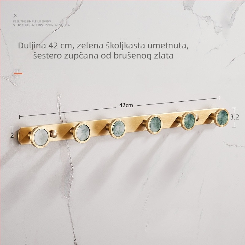 Kuka za zid u kupaonici, bakar materijal, završna obrada mesingovim žicom izvlačenim, Ming Francium, 420 g, svjetlosni luksuz