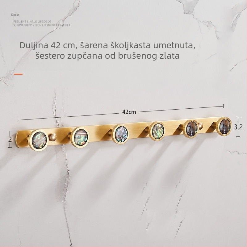 Kuka za zid u kupaonici, bakar materijal, završna obrada mesingovim žicom izvlačenim, Ming Francium, 420 g, svjetlosni luksuz