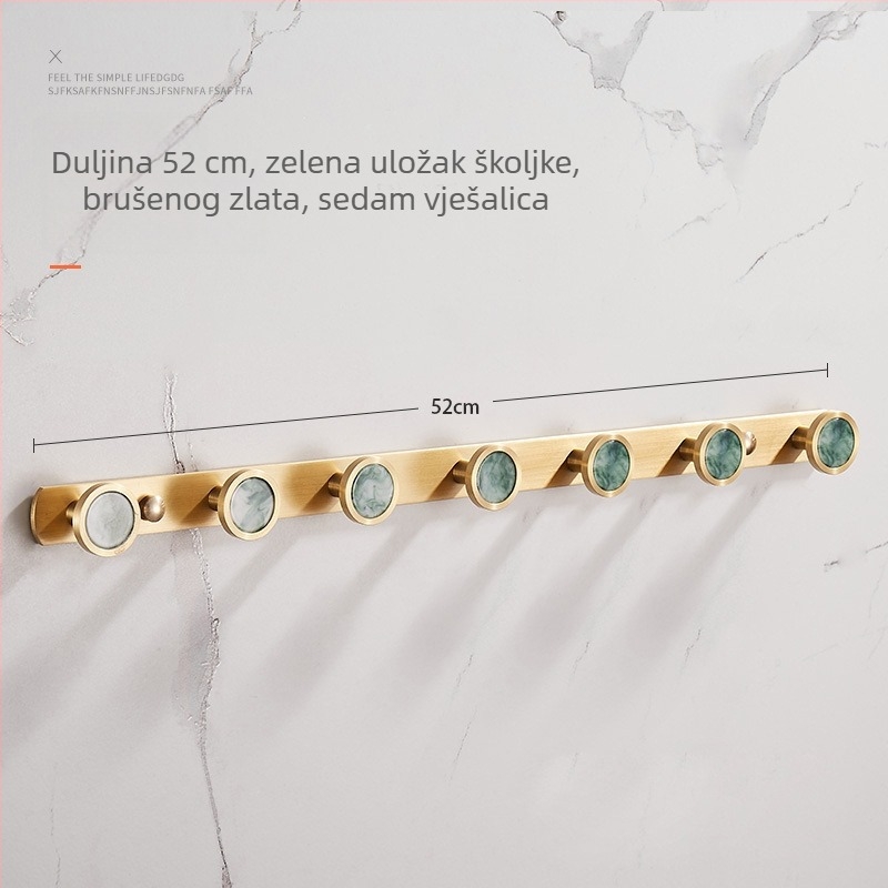 Kuka za zid u kupaonici, bakar materijal, završna obrada mesingovim žicom izvlačenim, Ming Francium, 420 g, svjetlosni luksuz