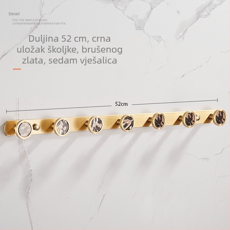 Kuka za zid u kupaonici, bakar materijal, završna obrada mesingovim žicom izvlačenim, Ming Francium, 420 g, svjetlosni luksuz