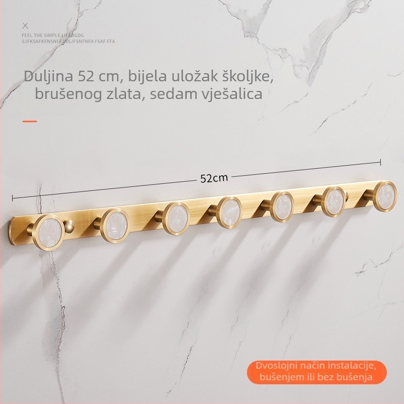 Kuka za zid u kupaonici, bakar materijal, završna obrada mesingovim žicom izvlačenim, Ming Francium, 420 g, svjetlosni luksuz