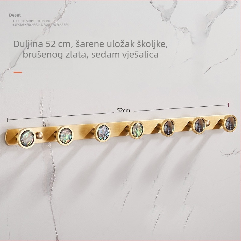 Kuka za zid u kupaonici, bakar materijal, završna obrada mesingovim žicom izvlačenim, Ming Francium, 420 g, svjetlosni luksuz