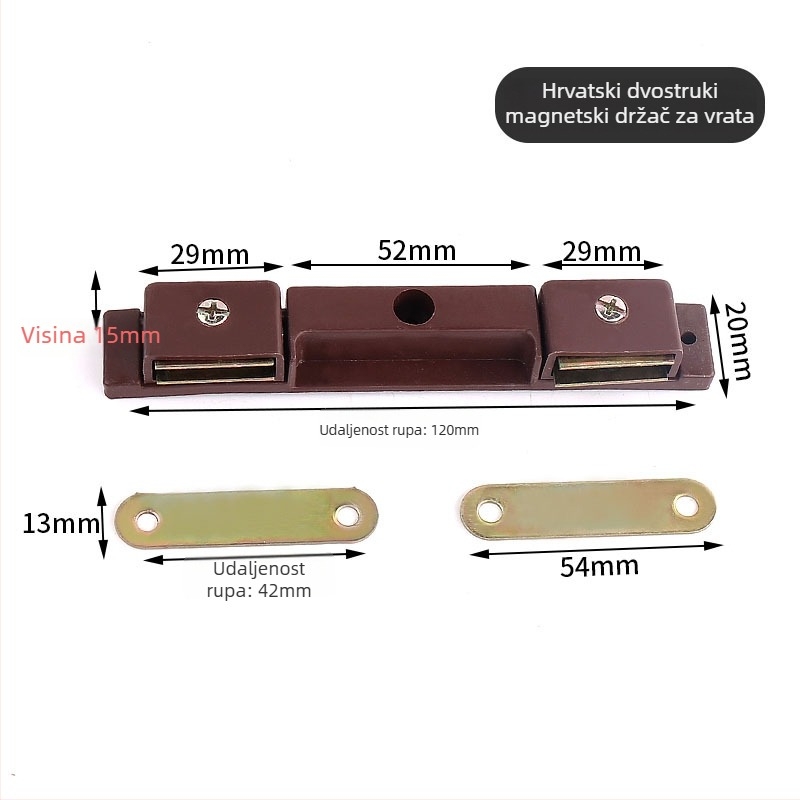 Magnetski držač za vrata ormarića s brušenim završetkom, vijčana montaža, materijal: plast-željezo, CT-01 zidna instalacija, ručno upravljanje